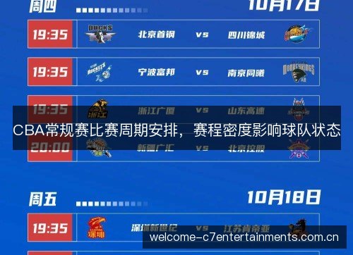 CBA常规赛比赛周期安排，赛程密度影响球队状态